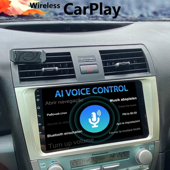 8 ГБ + 128 ГБ GPS Навигация Android 13 AI Голосовое Автомобильное Радио Для Toyota Camry 6 XV 40 50 2006-2011 Беспроводной CarPlay Мультимедийное Видео