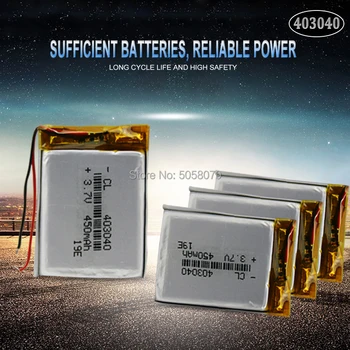 5шт 3,7 В 450 мАч 403040 литий-полимерная аккумуляторная батарея LiPo для Mp3 Mp4 PAD DVD DIY Электронная книга bluetooth камера peaker