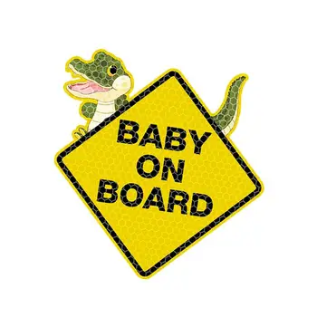 Наклейка для автомобиля Baby On Board Наклейка Для Автомобиля Baby In Car Для Автомобилей Предупреждающая Наклейка О Безопасности Светоотражающие Наклейки Для уведомлений Наклейка для Ночной Безопасности