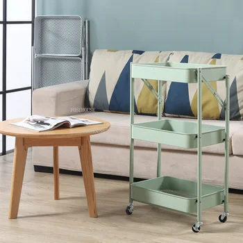 Полки для хранения Nordic Многослойная кухонная мебель, тележки для гостиной, Полки для ванной комнаты в маленькой квартире, стойка для ресторана в отеле