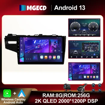 Android 13 Для Honda Jazz 3 Слева 2015 - 2020 Автомобильный Радиоприемник WIFI Навигация GPS AHD BT Мультимедиа DSP QLED Авторадио ADAS Video RDS