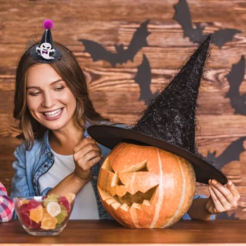 Шляпа ведьмы на Хэллоуин в винтажном стиле, Заколка для волос, декоративные Аксессуары для волос для праздничного костюма