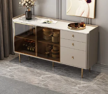 Современный роскошный обеденный шкаф, гостиная с каменной плитой, винный шкаф, шкаф для хранения, минималистичный зал в итальянском стиле, шкаф для посуды