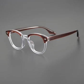 Новые модные винтажные очки 8115, толстая ацетатная оптическая оправа для близорукости, ретро овальный дизайн, женские Мужские AAA +, высокое качество