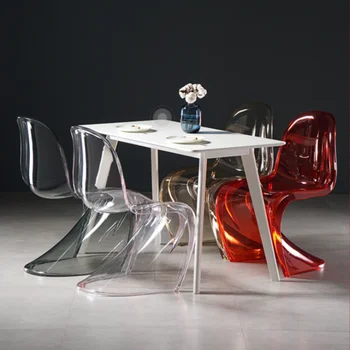 Nordic Dining Креативный обеденный стул из акрилового пластика, призрачный стул, хрустальный табурет, мебель для столовой, Прозрачное кресло