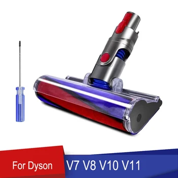 Инструмент с моторизованной насадкой для щетки для пола для пылесоса Dyson V7 V8 V10 V11, мягкая бархатная подметальная машина, роликовая щетка, замена всасывающей головки