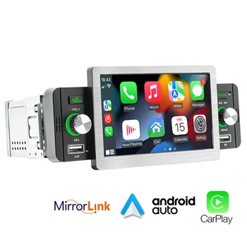 Автомобильный Carplay Radio 1 Din 5-Дюймовый Сенсорный мультимедийный MP5-плеер Android Auto MirrorLink FM USB Универсальный Автомобильный Стерео Bluetooth-радио