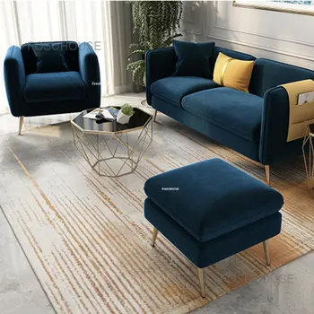 Простые диваны для гостиной Современная мебель для гостиной Скандинавский роскошный Фланелевый диван для отдыха Итальянская семейная квартира Ленивый диван
