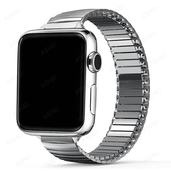Корреа для apple watch 7 band 45 мм 41 мм se apple watch 6 5 4 44 мм 40 мм iwatch 3 42 мм 38 Эластичный телескопический ремешок из нержавеющей стали