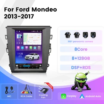 Android Автомобильный Радио Мультимедийный Видеоплеер 8 + 128 Г Для Mondeo Fusion MK5 2013-2020 Carplay Вертикальный Экран Стерео GPS Навигатор BT