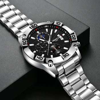 Мужские часы NIBOSI, лучший люксовый бренд, большие кварцевые наручные часы, военные водонепроницаемые спортивные часы из Золота фазы Луны, Relogio Masculino