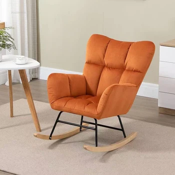 Скандинавские стулья для гостиной Кресло-качалка для отдыха Современная мебель для гостиной Балкон Тканевый шезлонг со скамеечкой для ног Кресло