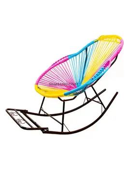 Сетчатое кресло-качалка знаменитостей, ленивый стул, цветное кресло для отдыха пожилых людей, домашний стул для отдыха из ротанга, креативный балкон, лето для взрослых