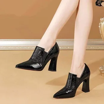 Новые дизайнеры Модный стиль Вечерние туфли Женские Свадебные туфли-лодочки на высоком каблуке Женские офисные модельные туфли Feminimo