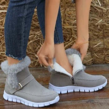 Зимние утепленные мехом женские зимние ботинки 