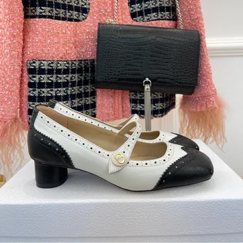 Туфли-лодочки из натуральной кожи на тонком каблуке, женские модельные туфли со шнурками, модные женские босоножки с острым носком 2023 года, Mary Janes