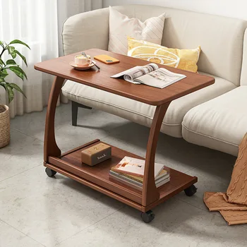 Шкаф, передвижной маленький столик на колесиках, Мини-журнальный столик, гостиная, небольшая квартира, Квадратный угловой столик типа С, чайный столик