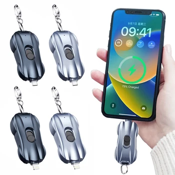 1500 мАч Портативный мини-банк питания Аварийное зарядное устройство Брелок Запасной внешний аккумулятор для iPhone/Type-C Huawei Samsung