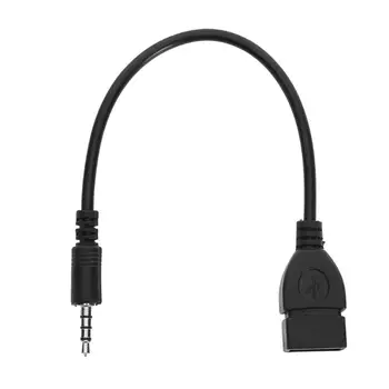 3,5 мм Штекерный разъем от мужчины к USB 2.0 Женский Автомобильный AUX Звук Стерео аудио Кабель Адаптер Конвертер Шнур для автомобильного MP3 стерео