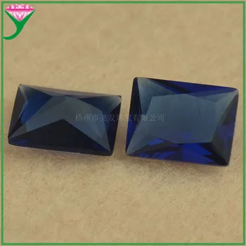 Оптовая продажа Прямоугольной формы 2x3 ~ 13x18 мм, Свободные Синтетические темно-синие Драгоценные камни, созданные в лаборатории для ювелирных изделий