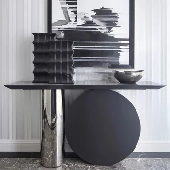 Современный простой роскошный стол для веранды из нержавеющей стали простая мода разделительный стол для гостиной Дизайнерская модель украшения комнаты вкладка