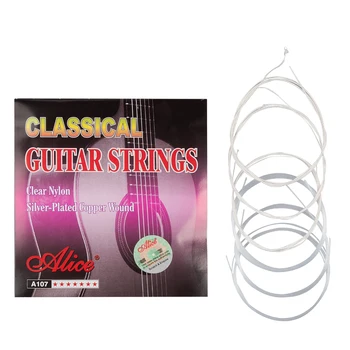 1 Упаковка струн для классической гитары Alice String A107-N с прозрачным нейлоновым сердечником Из посеребренного медного сплава с нормальным натяжением