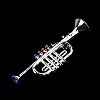 Детский Саксофон Труба Профессиональная Труба Детская Музыкальная Игрушка с 4 Цветными Клавишами для Детей Мальчик Девочка День Рождения Рождественский Подарок