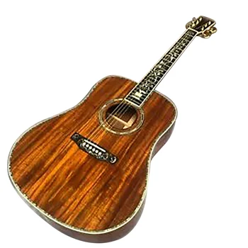 41-дюймовый гриф из цельного дерева КОА, акустическая гитара с инкрустацией в виде морского ушка