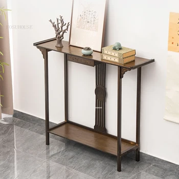 Новые китайские Бамбуковые Консольные столы Консольный стол для входа в дом Мебель для домашней гостиной Минималистский Узкий шкаф для прихожей