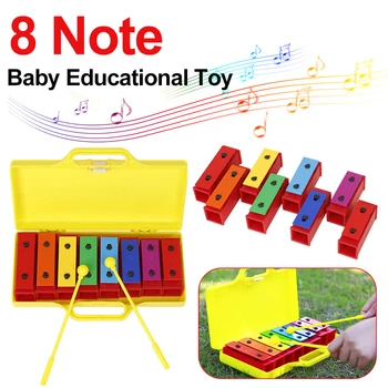 8-нотный Ксилофон, Колокольчик, Детский Музыкальный Рождественский Подарок, Красочная Перкуссионная Развивающая игрушка для детей, Игрушки для музыкальных инструментов