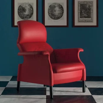 Высококачественный итальянский легкий роскошный диван, дизайнерское креативное чайное кресло для отдыха на вилле, кожаное кресло для гостей