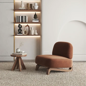 Современные минималистичные стулья для гостиной из массива дерева, Японский односпальный диван, Дизайнерское кресло для отдыха в семье, диван-кресло с балконной спинкой